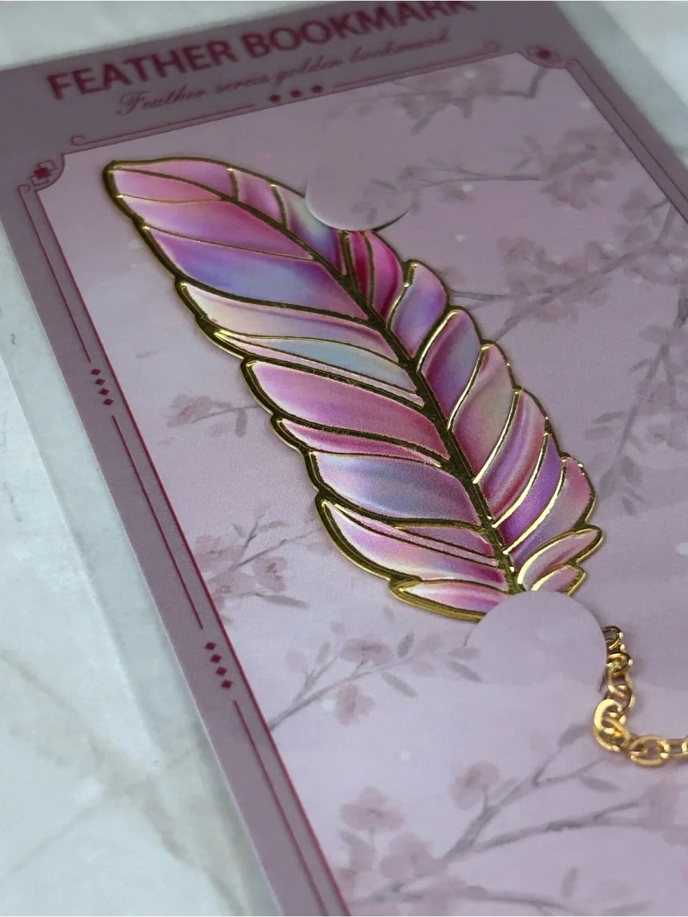 Feather Series Golden Metal Bookmark